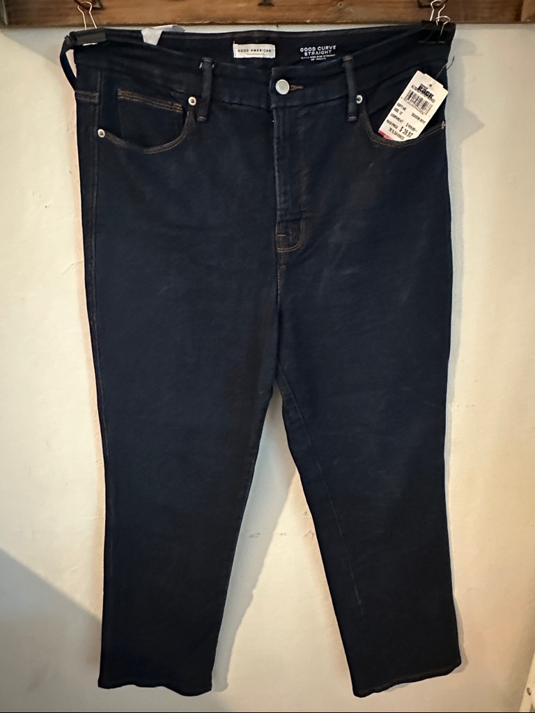 Good American Good Curve Straight Jeans Size 12 Nwt